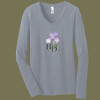 Ladies Long Sleeve V Neck